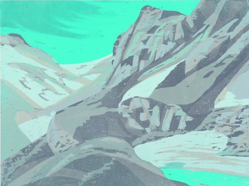 Mättitalgletscher | Farbholzschnitt | 2021 | 60x80cm